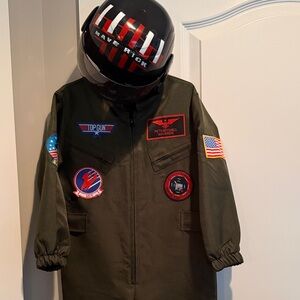 Kids size Small Maverick Flight suit costume with Patches with helmet